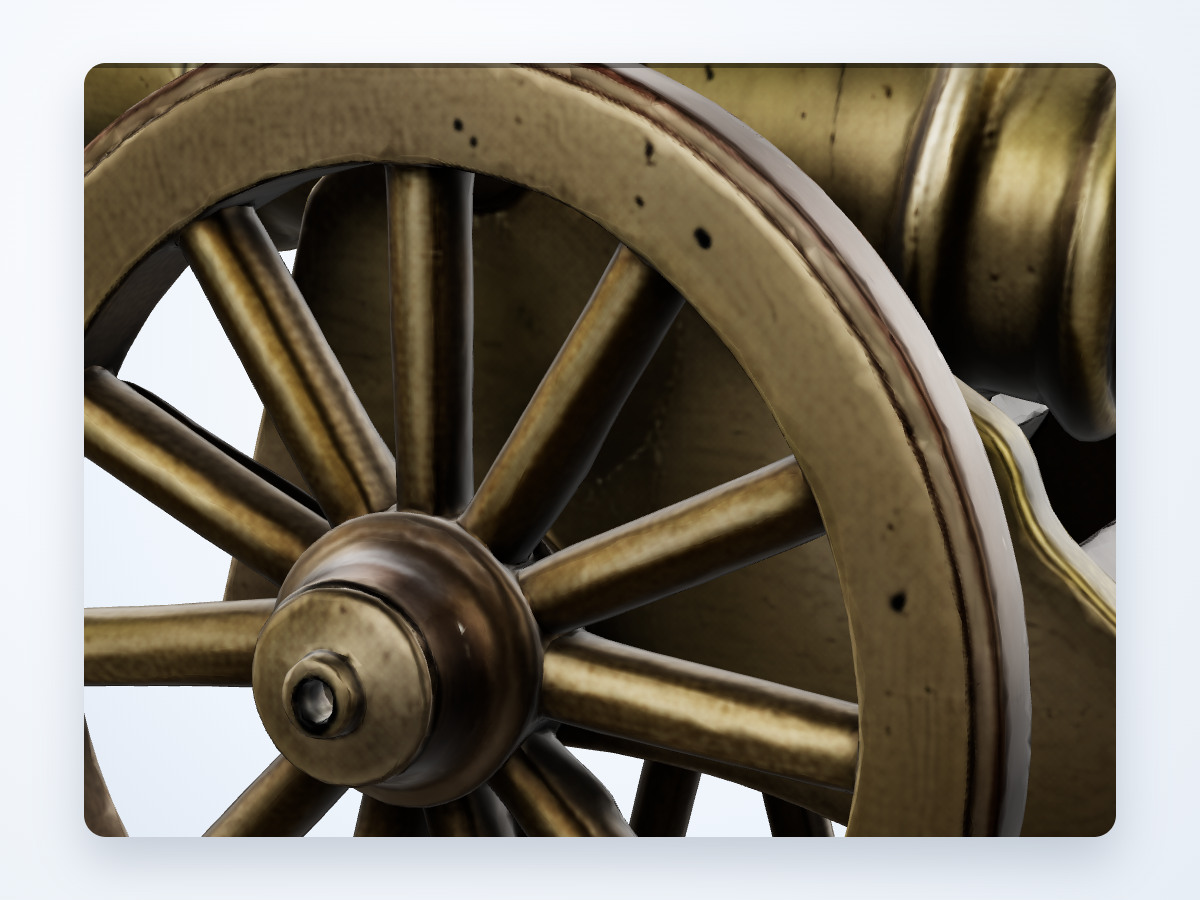 After image with reduced seam harshness near cannon muzzle